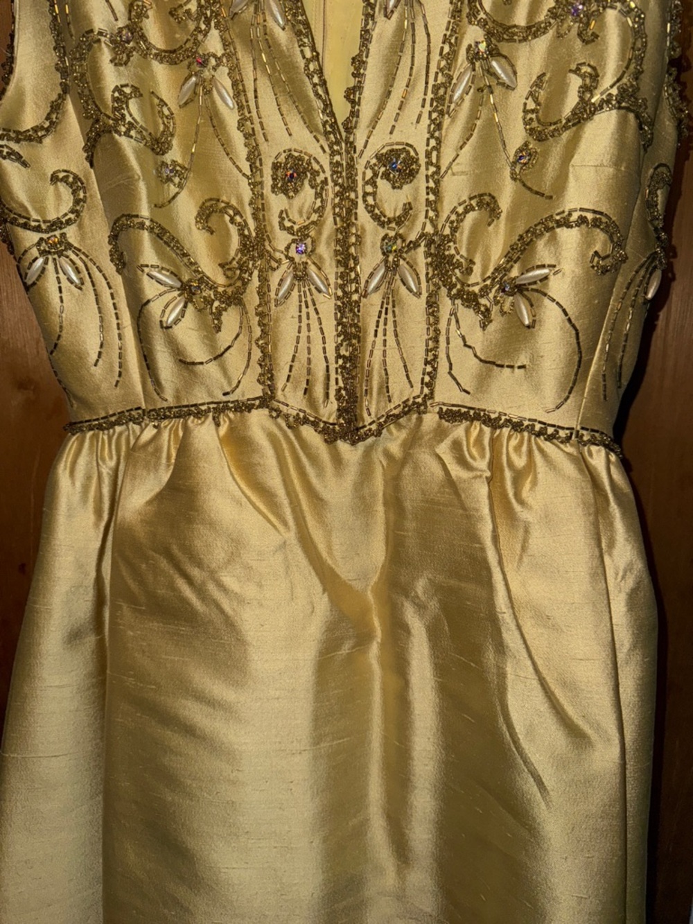 Gold Beaded Evening Dress - Picture 9 of 17